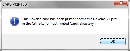 Card printed message